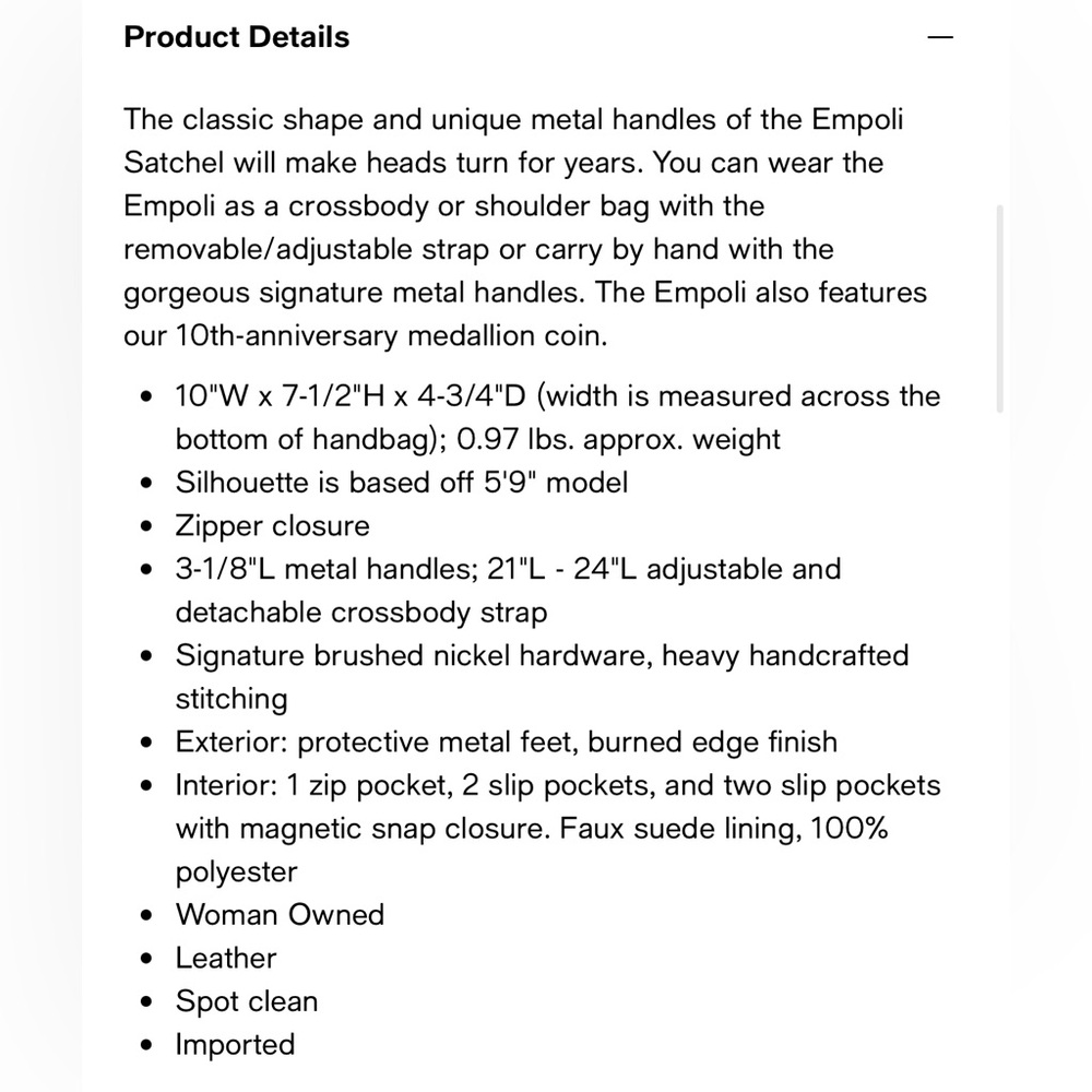 Patricia Nash Empoli leather satchel (scarlet) - Picture 12 of 12